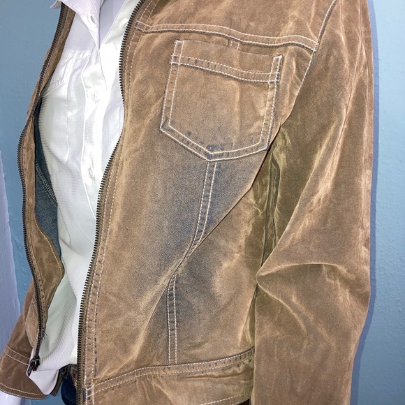 Flocked Denim Jacket M - Picture 3 of 6